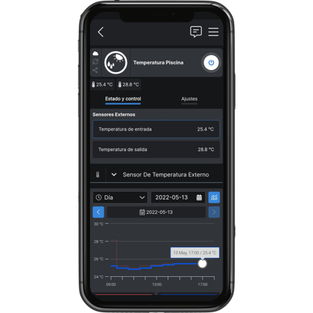 Medidor de temperatura para piscina con programador de bomba WIFI Plus
